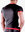 Leatherlike-Micro V-Shirt schwarz-rot