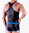 Leatherlike-Micro Muscle-Shirt schwarz-blau