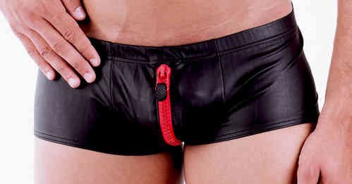 Leatherlike 2-Way-LongZip Pant Zip red