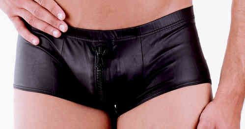 Leatherlike 2-Way-LongZip Pant Zip schwarz