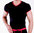 Micro-Basic V-Shirt schwarz-rot