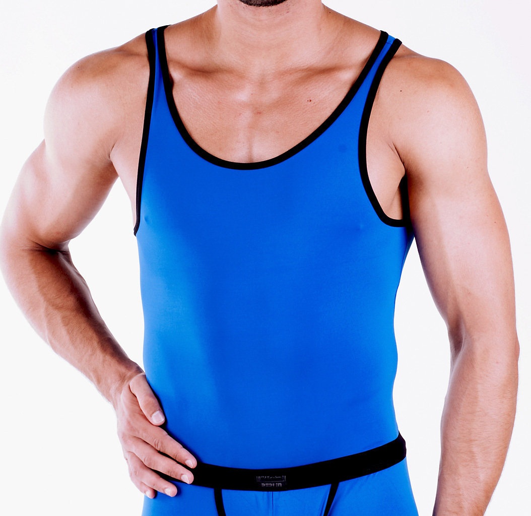 Micro-Basic Athletik Shirt blau-schwarz