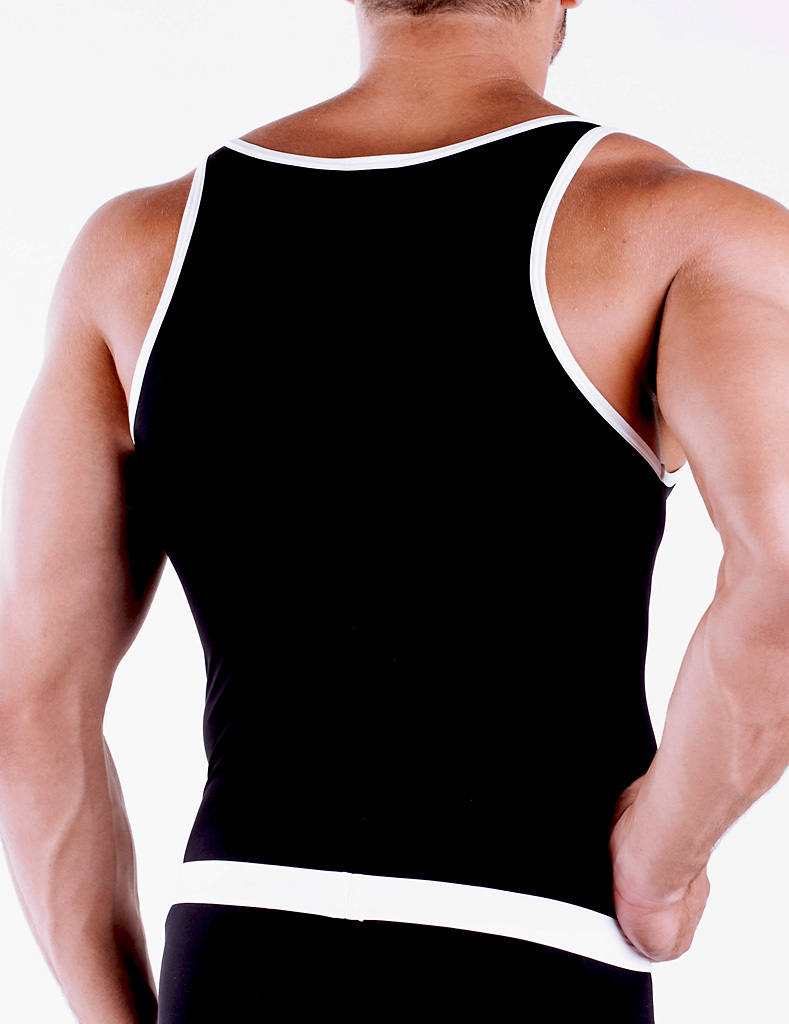Micro-Basic Athletic Shirt schwarz-weiss