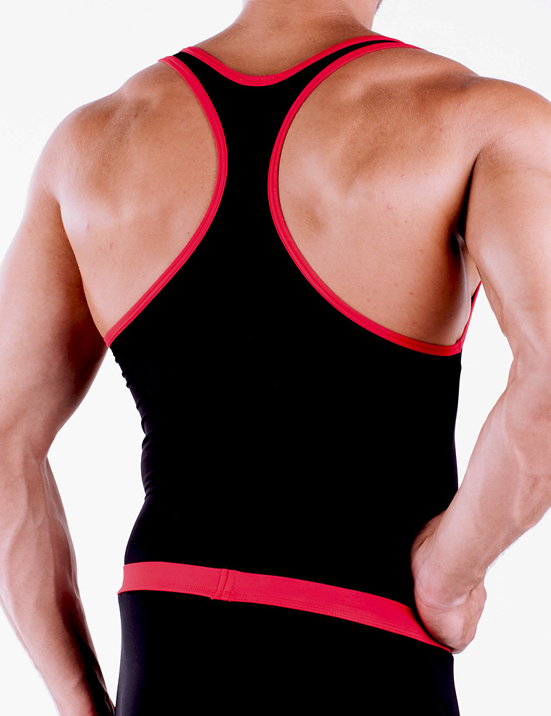 Micro-Basic Muscle Shirt schwarz-rot