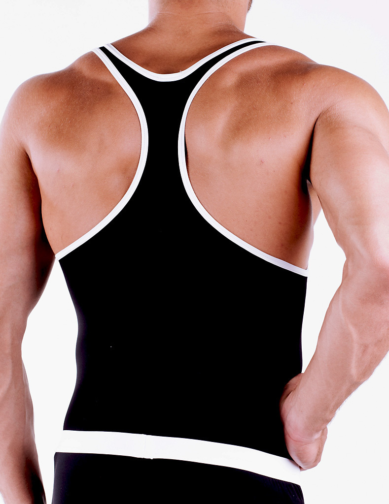 Micro-Basic Muscle Shirt schwarz-weiss
