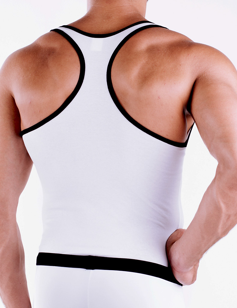 Micro-Basic Muscle Shirt white-black
