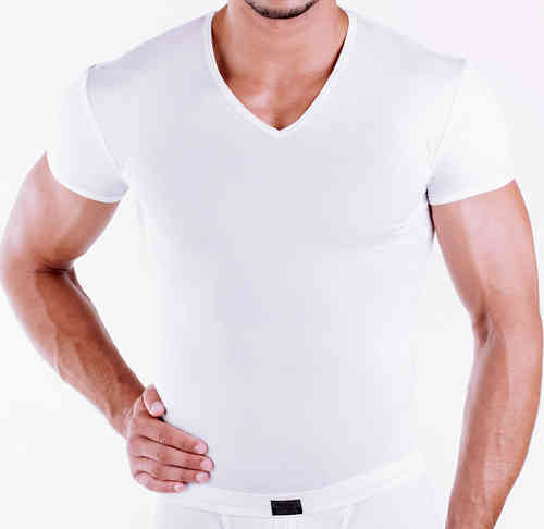 CottonRipp V-Shirt white