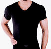 CottonRipp V-Shirt schwarz