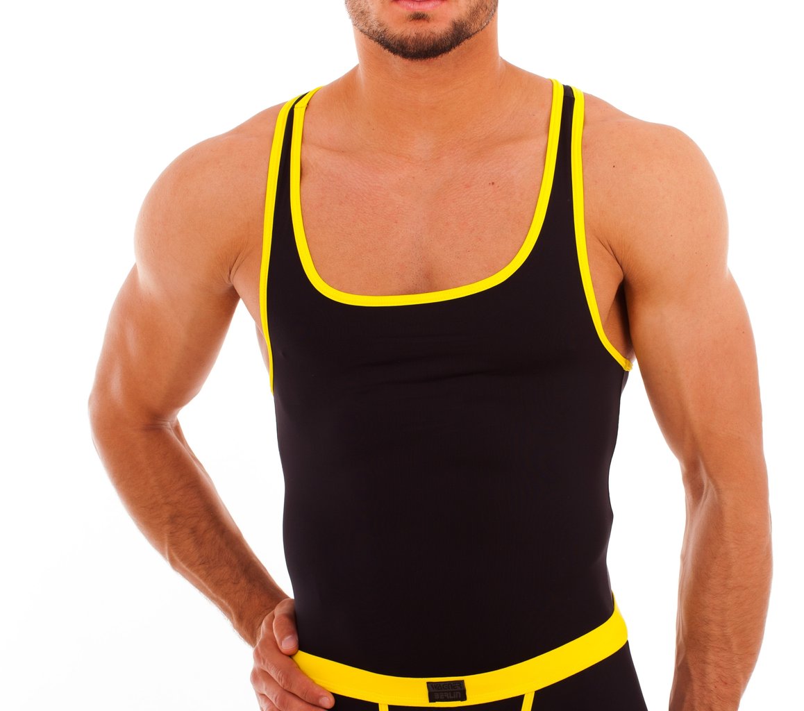Micro-Basic Muscle Shirt schwarz-gelb
