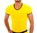 Micro-Basic V-Shirt gelb-schwarz