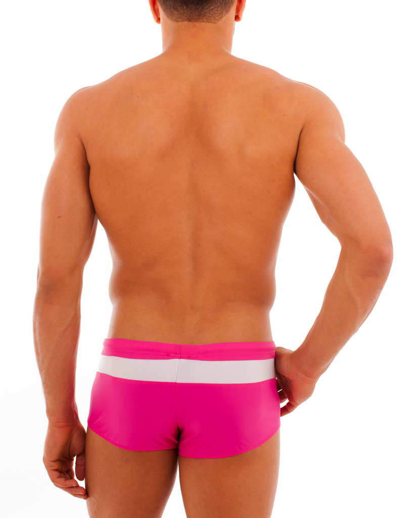 Bade Pant Streifen pink-weiss