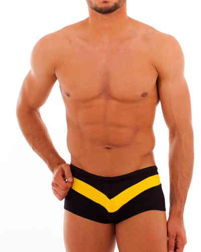 Swimwear Pant Stripes black-yellow