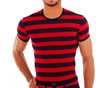 Matrosen Rundhals-Shirt marine-rot breit