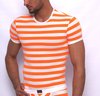 Matrosen round neck-Shirt white-neon-orange