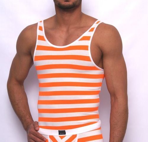 Matrosen Athletic Shirt white-neon-orange