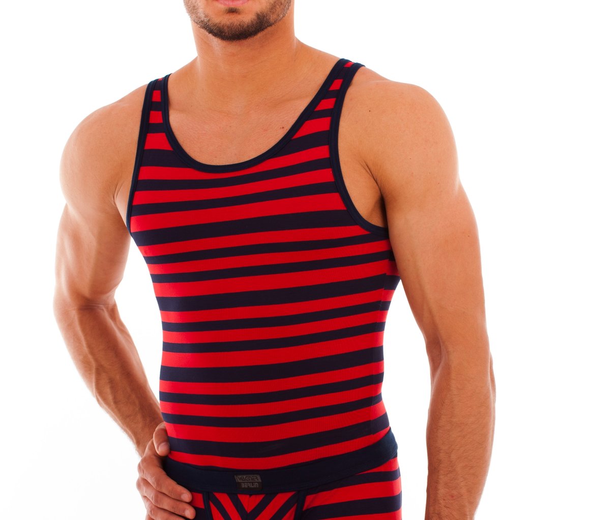 Matrosen Athletic Shirt marine-red slim