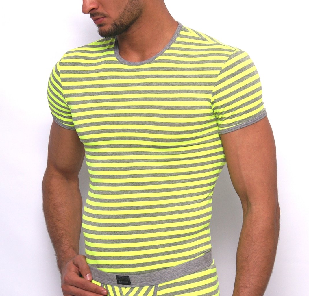 Stripes RH Shirt grau-neongelb