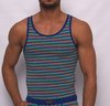 Stripes athletic shirt blue-red-gray