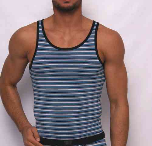 Stripes athletic shirt blue-gray-black