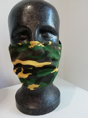 Maske Camouflage grün-gelb