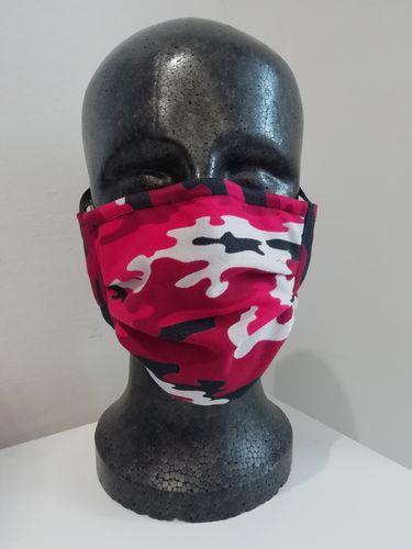 Maske Camouflage rot schwarz